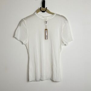 SKIMS Bridal Mesh Tee White Size L-3XL Sheer Basic Essential